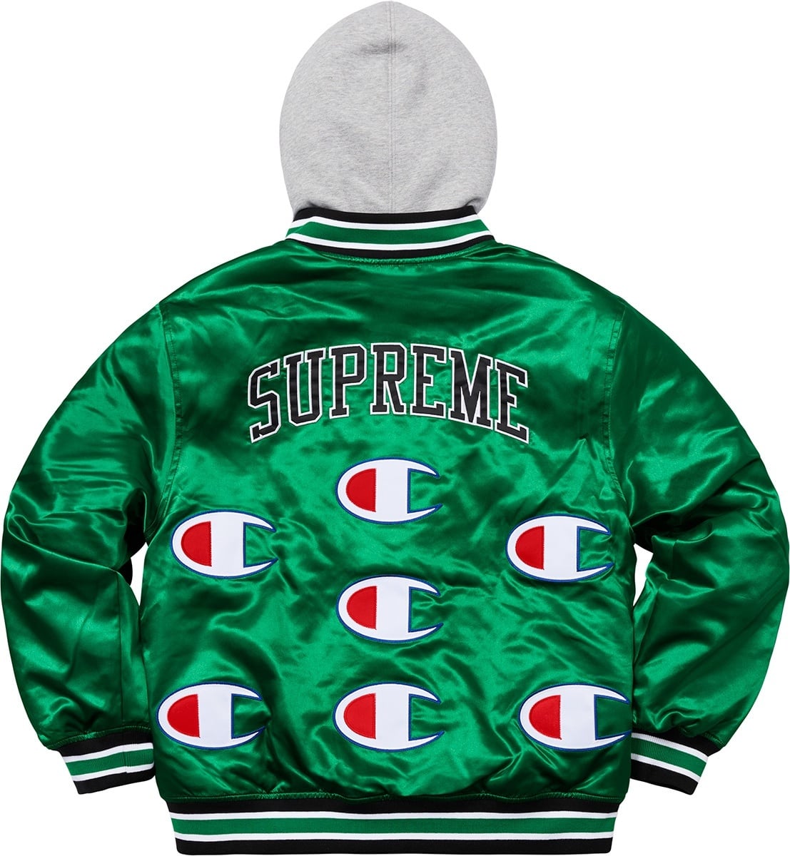Supreme®/Champion® Hooded Satin Varsity Jacket view 16